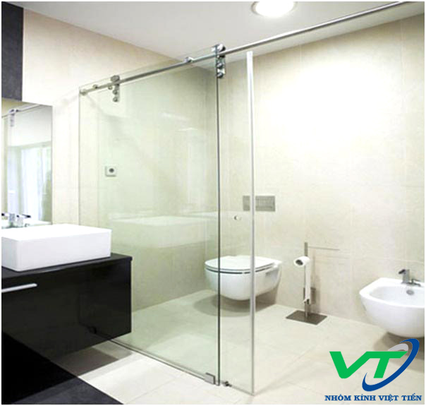 Vách kính nhà tắm mở trượt